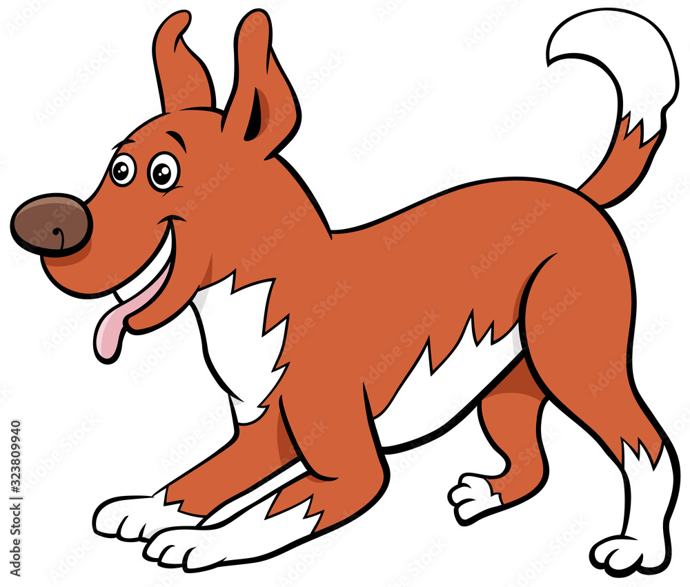 cartoon playful dog pet animal character
