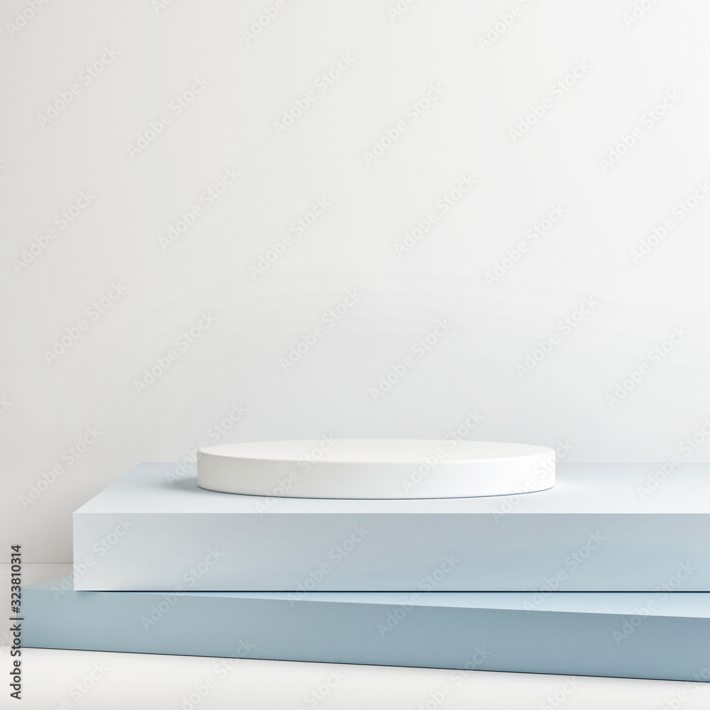 Mock up winner podium, Mock up studio for product presentation, blue background, ed render, 3d illustration Mock up winner podium, Mock up studio for product presentation, blue background, ed render, 3d illustration