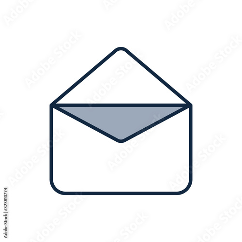 Isolated envelope half line half color style iconvector design