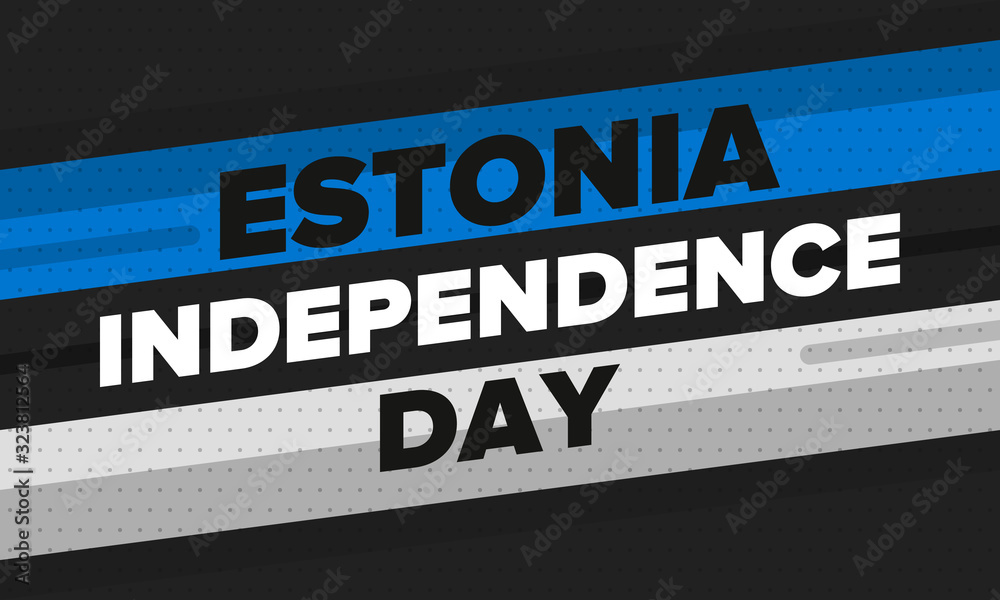 Independence Day in Estonia. National happy holiday, celebrated annual in February 24. Estonian flag. Patriotic elements. Poster, card, banner and background. Vector illustration