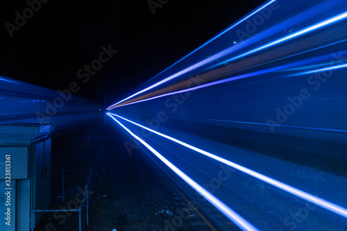 Fototapeta Naklejka Na Ścianę i Meble -  train headlight trails