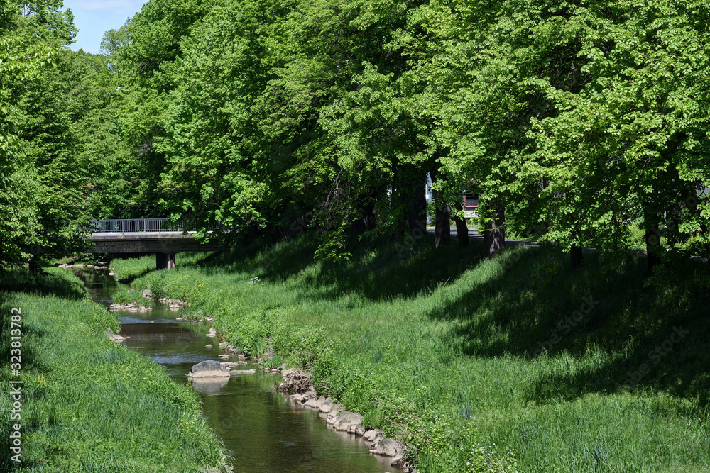 bridge over river Mistelbach in Bayreuth bridge over river Mistelbach in Bayreuth
