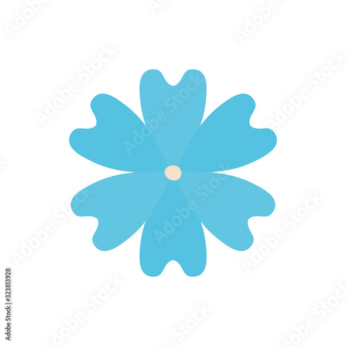 Isolated blue flower flat style icon vector design