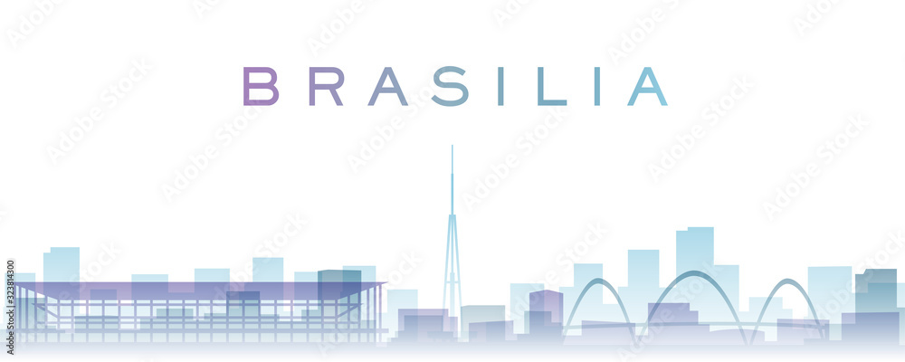 Brasilia Transparent Layers Gradient Landmarks Skyline