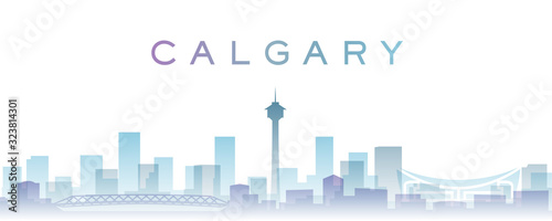 Calgary Transparent Layers Gradient Landmarks Skyline