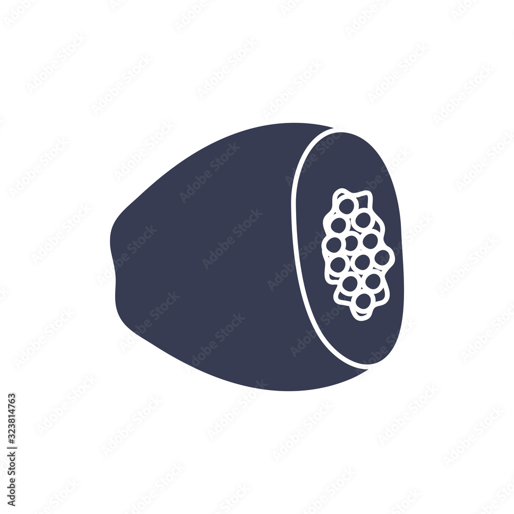 Isolated papaya fruit silhouette style icon vector design Isolated papaya fruit silhouette style icon vector design