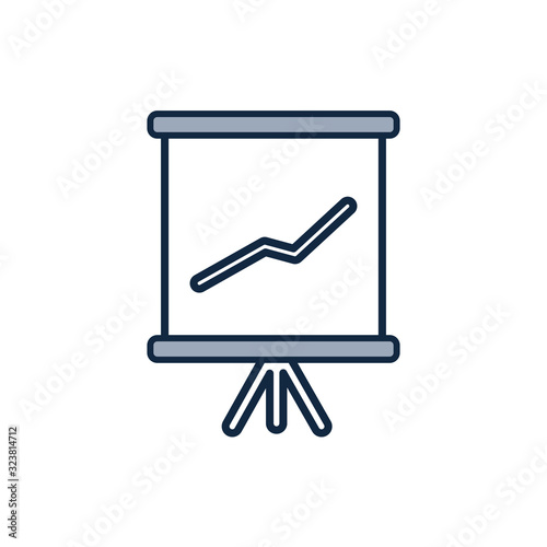 Isolated workflow board half line half color style icon vector design