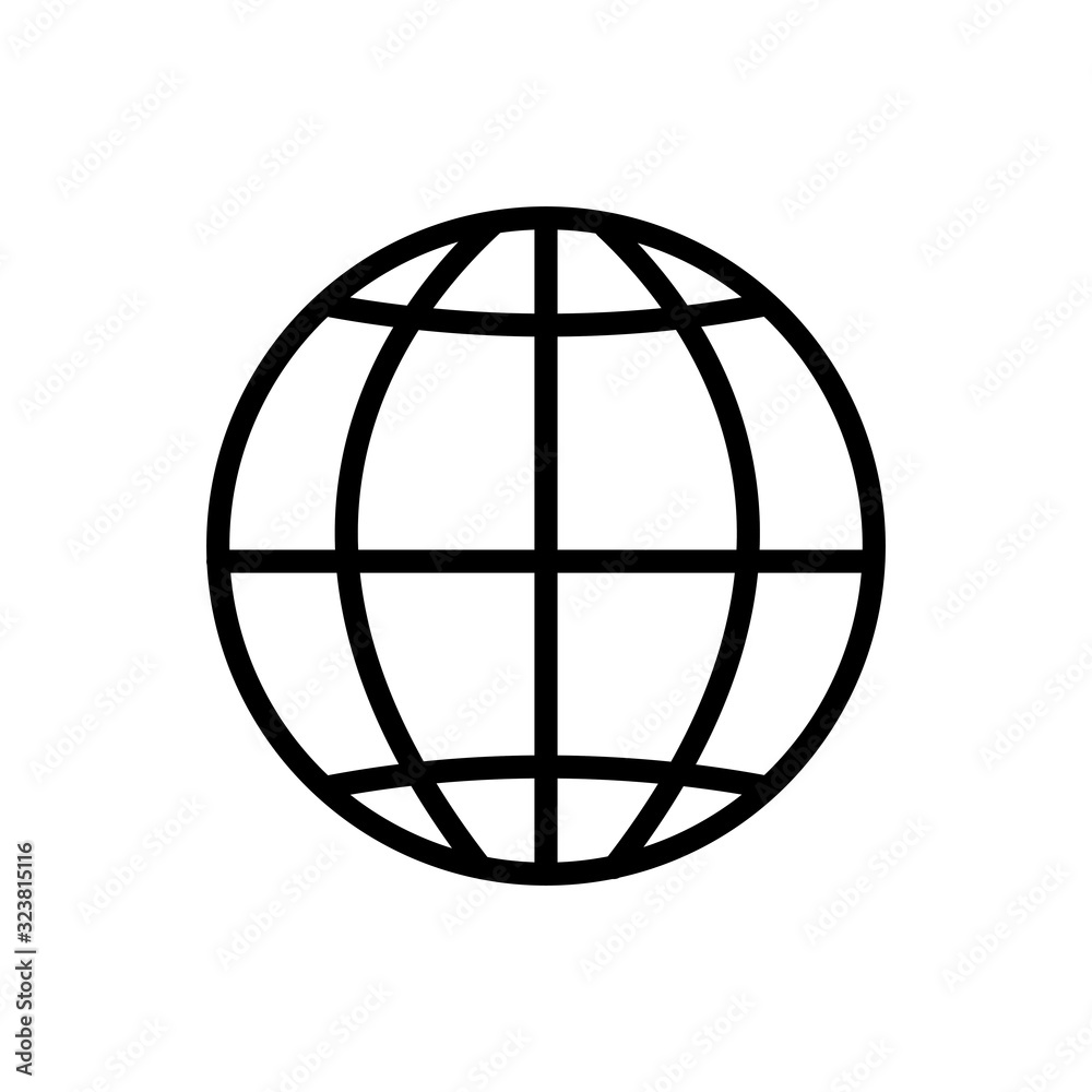 Global sphere line style icon vector design