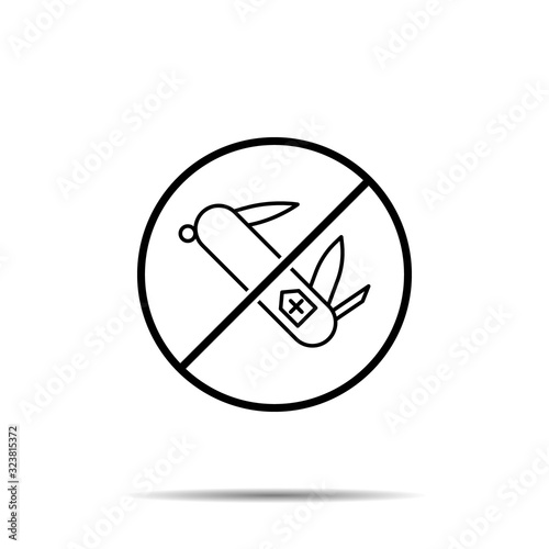 No swiss knife icon. Simple thin line, outline vector of summer ban, prohibition, forbiddance icons for ui and ux, website or mobile application