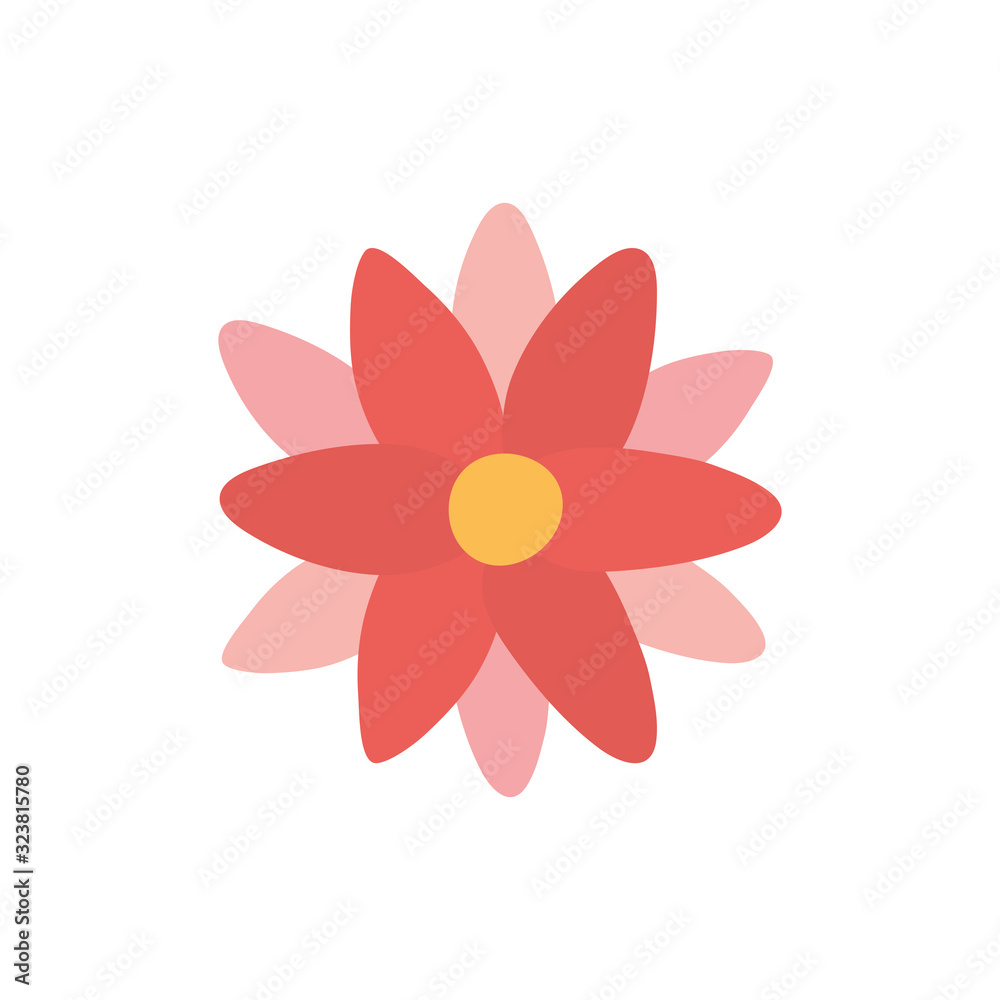 Fototapeta premium Isolated red and pink flower flat style icon vector design