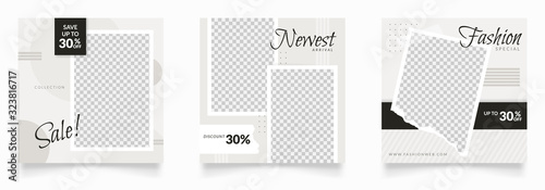 social media post template bundle. frame design for banner and poster. internet marketing flyer design for sale and discount promo