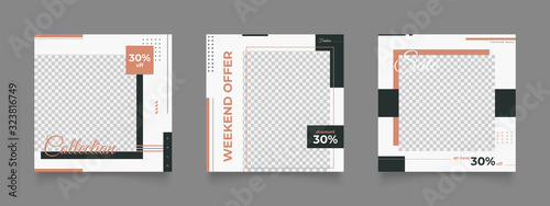 social media background post template for digital marketing sale promo and fashion advertising. banner offer. promotional mockup photo vector frame illustration.