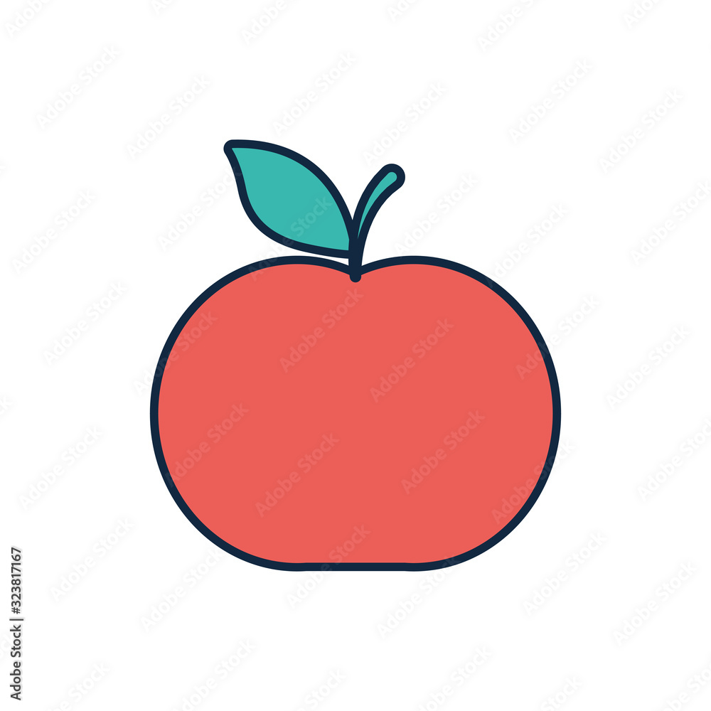 Fototapeta premium Isolated apple fruit line fill style icon vector design