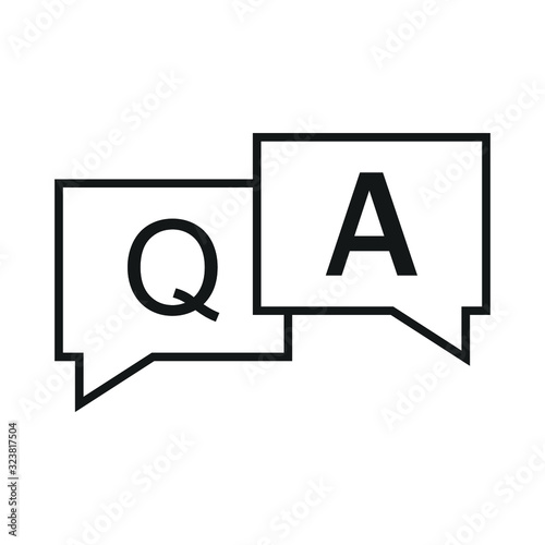 Questions & answers or Q&A speech bubbles line art vector icon for apps and websites