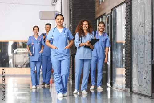 Group of students in corrid...