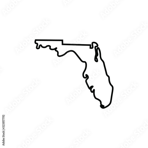 Florida outline map state shape united states