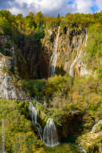 Great Waterfall and Sastavci Waterfalls in Plitvice Lakes National Park (Plitvicka Jezera), Croatia photo