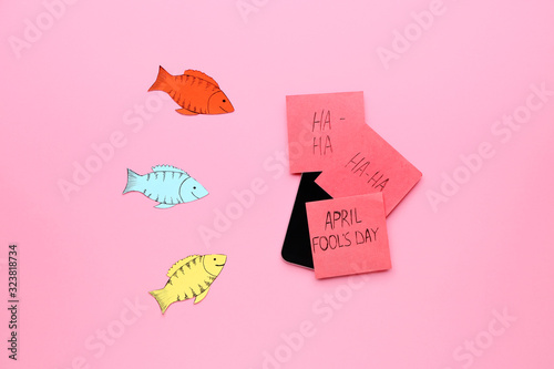 Fishes with mobile phone an...