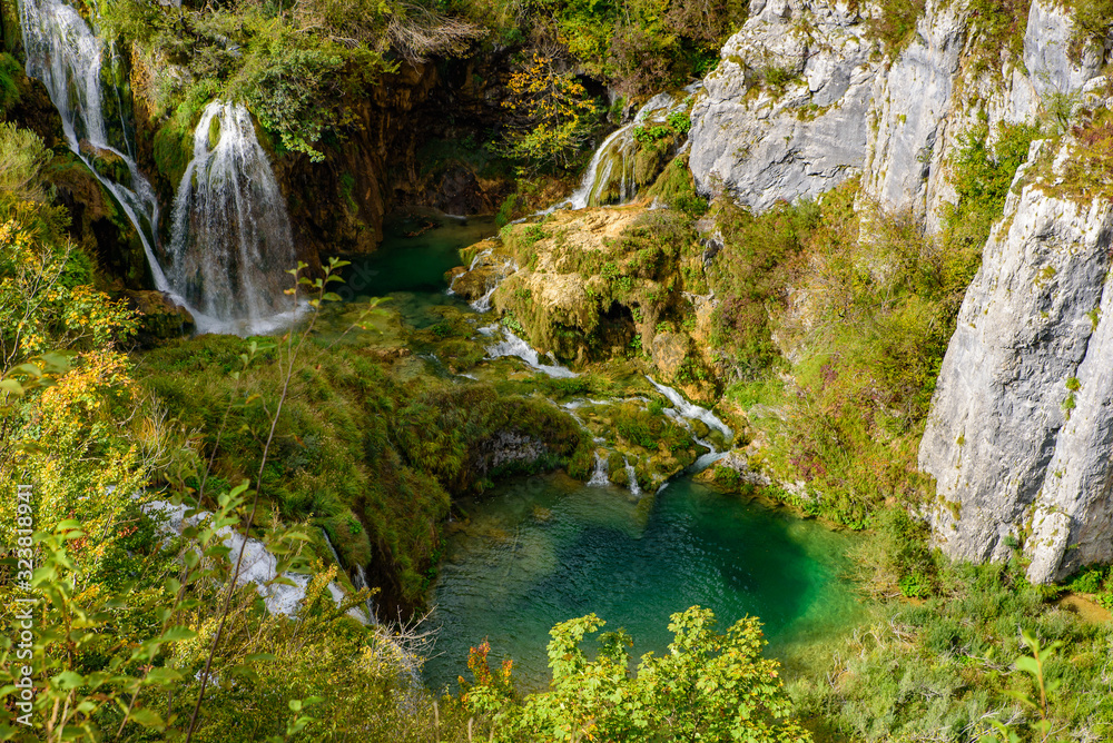 Fototapeta premium Sastavci Waterfalls in Plitvice Lakes National Park (Plitvička Jezera), Croatia