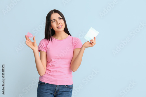 Young woman with menstrual ...