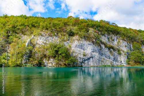 Plitvice Lakes National Park  Plitvi  ka Jezera  with turquoise lake  Croatia
