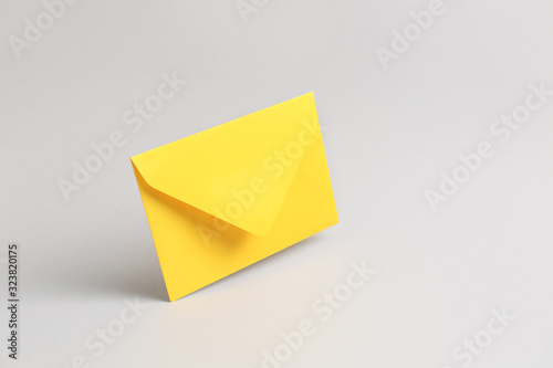 Paper envelope on grey background