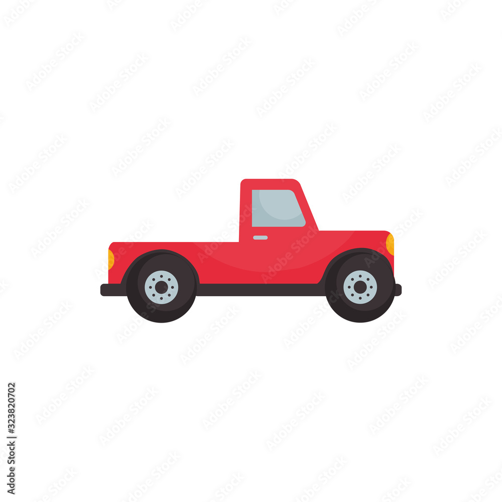 Isolated pickup car vehicle flat style icon vector design Isolated pickup car vehicle flat style icon vector design