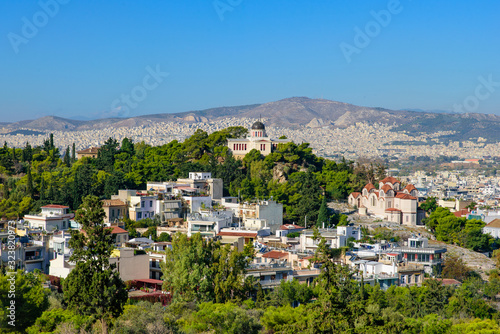 View of the city of Athens from Acropolis in Greece © momo11353