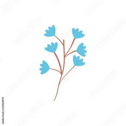 Isolated blue flower flat style icon vector design
