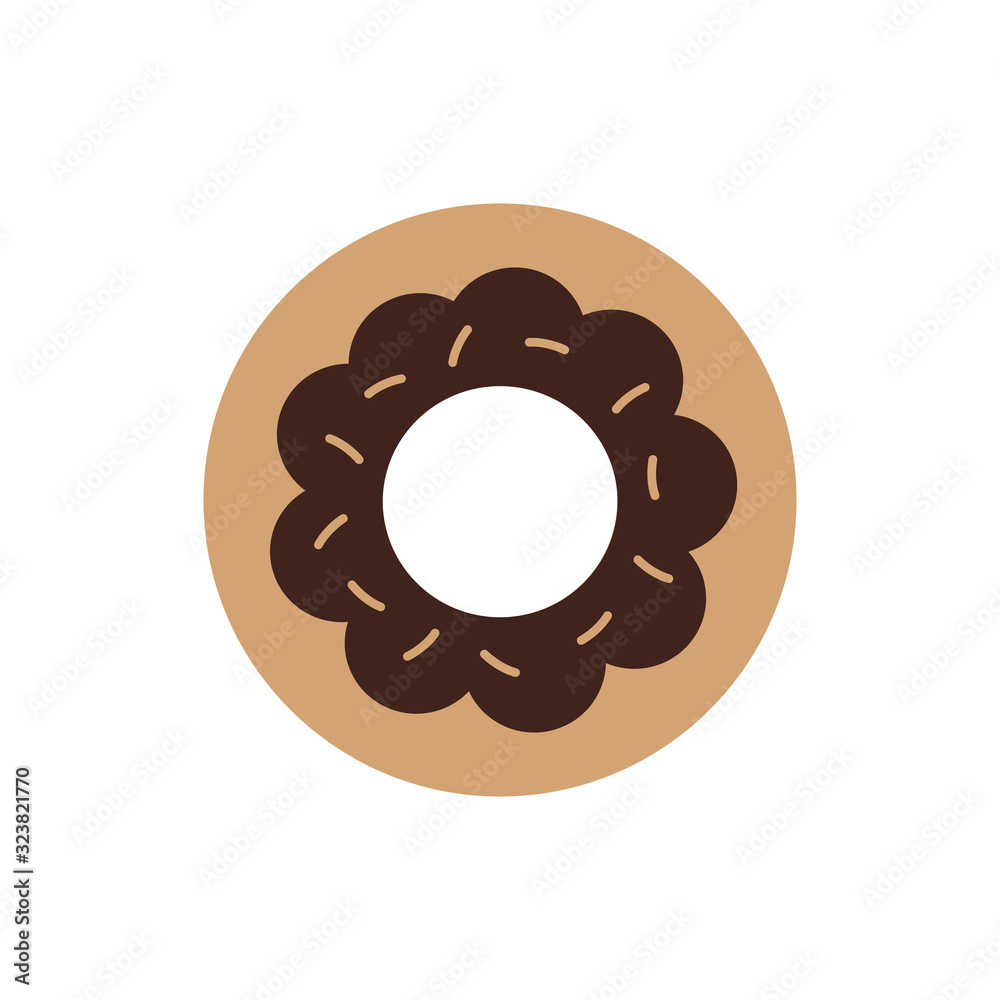 Isolated sweet donut flat style icon vector design Isolated sweet donut flat style icon vector design
