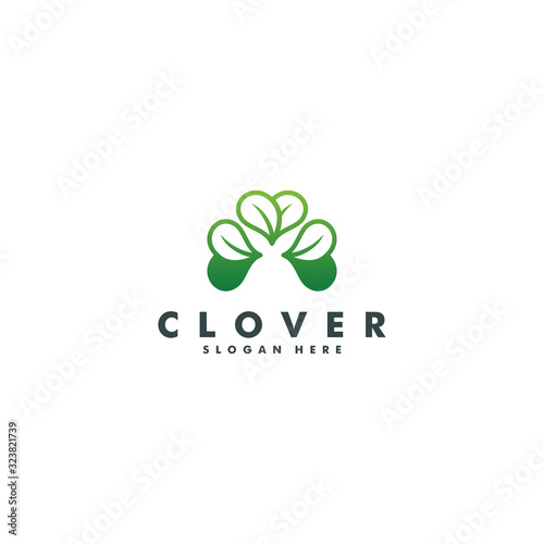 clover leaf four logo vector design illustration, Shamrock icon