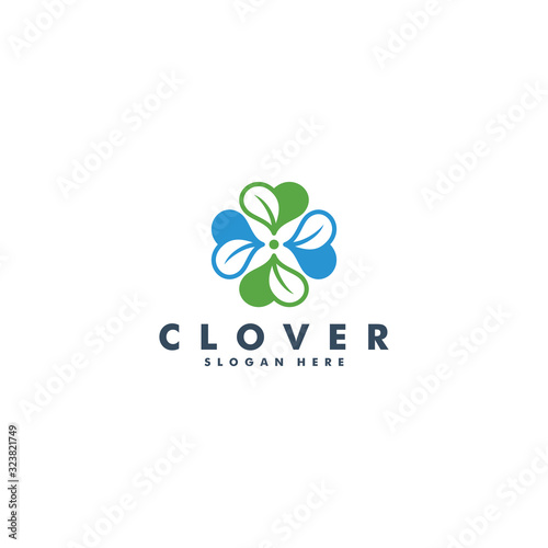 clover leaf four logo vector design illustration, Shamrock icon