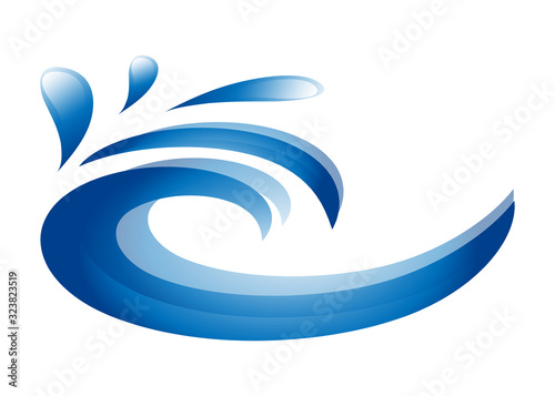 Fototapeta Naklejka Na Ścianę i Meble -  Water Wave Icon. Surf Logo. Vector Isolated On White Background. Hand Drawn Water Wave Icon. For Water Logo, Sign, Symbol, Surfing Icon, Sea And Ocean Logo. Abstract Ocean Waves Vector