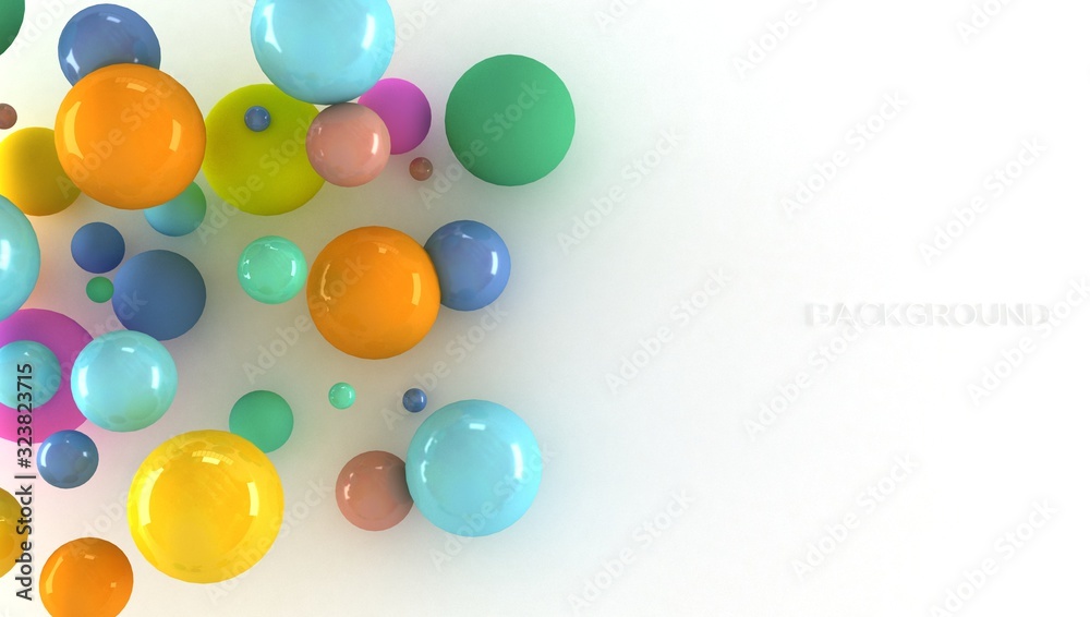 3d render ball background. colorful balls abstract