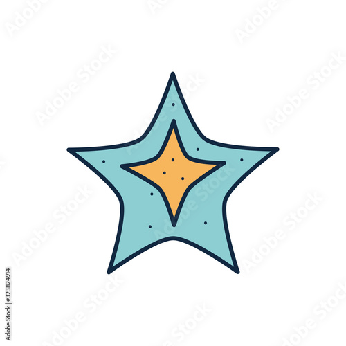 Isolated star line fill style icon vector design