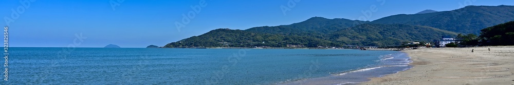 虹の松原の海辺から見たパノラマ情景＠佐賀