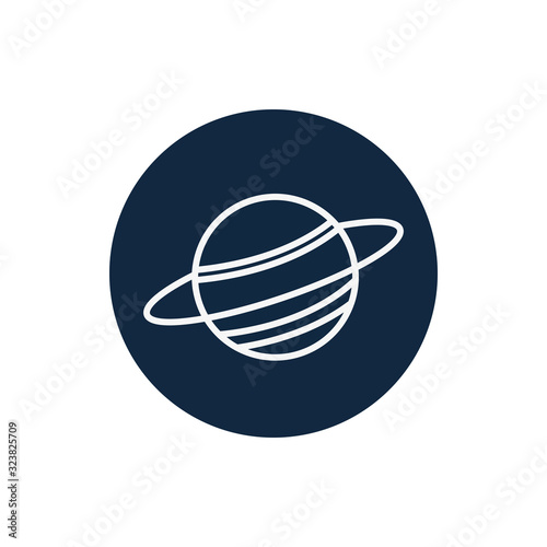 Isolated uranus line block style icon vector design