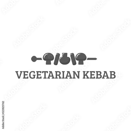 Vegan kebab black color logo in with sample text