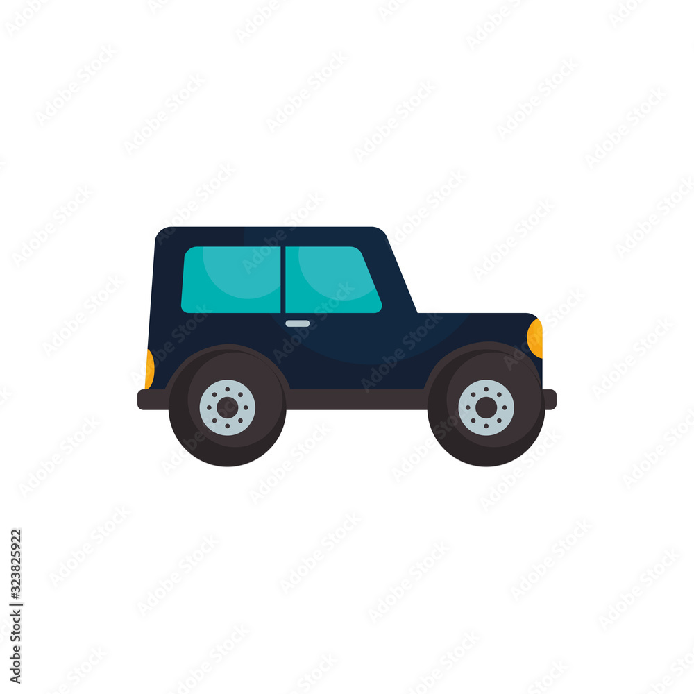 Isolated jeep car vehicle flat style icon vector design