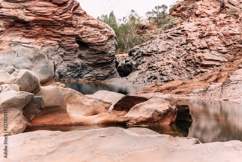 Canvas-taulu Long exposure natural pool in a amazing rocky gorge in Karijini