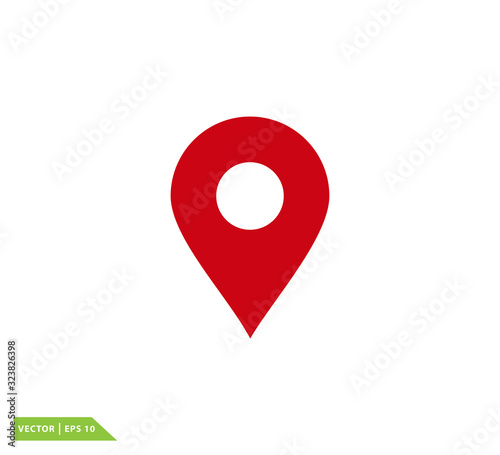 Pin location icon vector logo design template