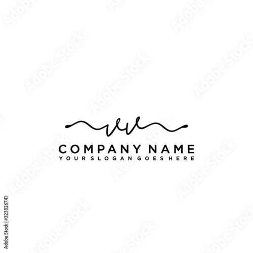 Initial letter VV Signature handwriting Logo Vector	 photo