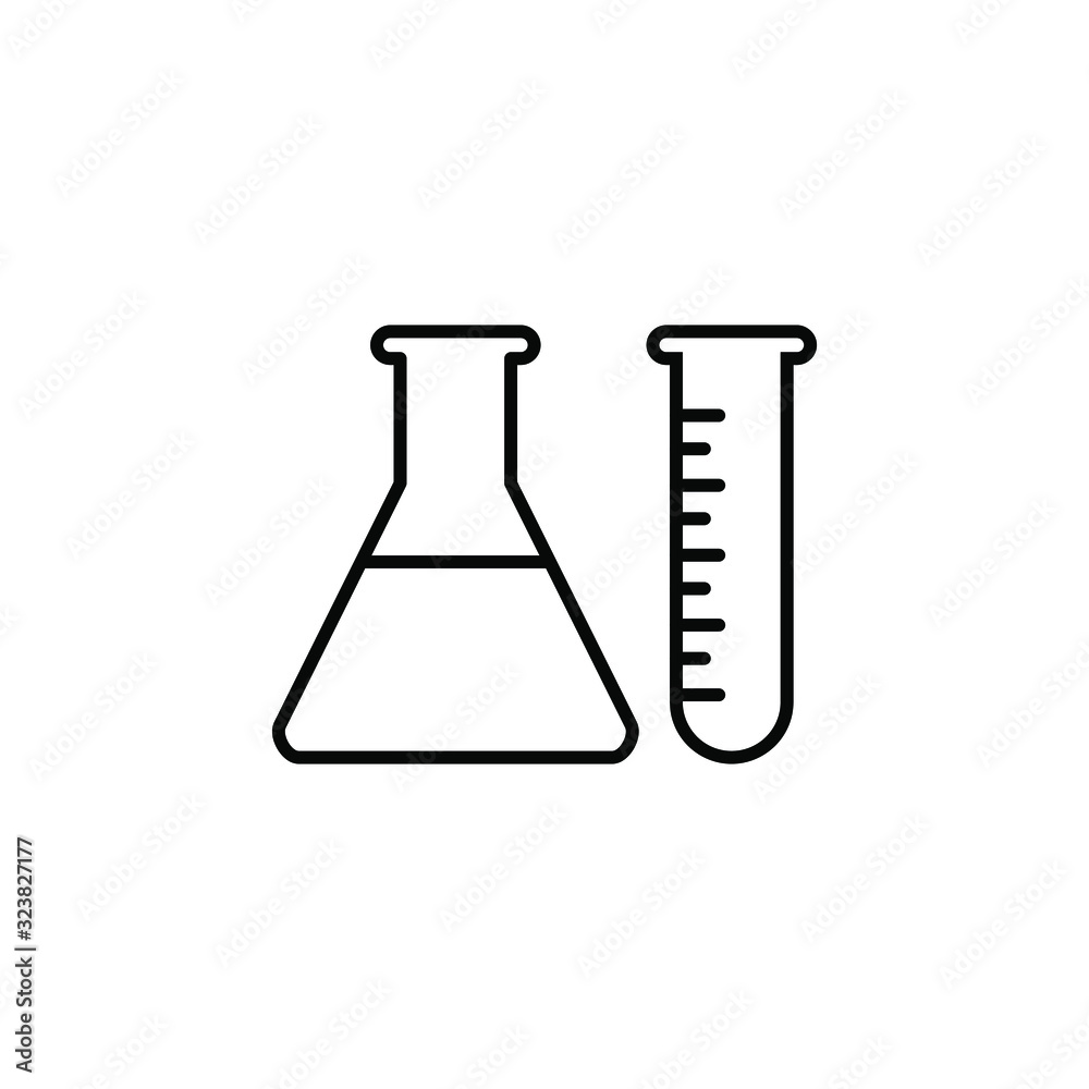 Chemistry icon isolated on white background. Thin line chemistry outline icon vector illustration. Linear symbol for use on web and mobile apps, logo, print media. EPS10 Chemistry icon isolated on white background. Thin line chemistry outline icon vector illustration. Linear symbol for use on web and mobile apps, logo, print media. EPS10