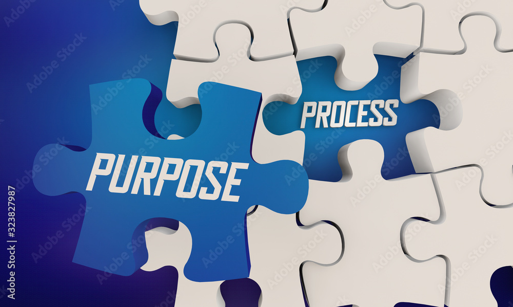 Purpose Over Process Puzzle Pieces Put Customer First 3d Illustration