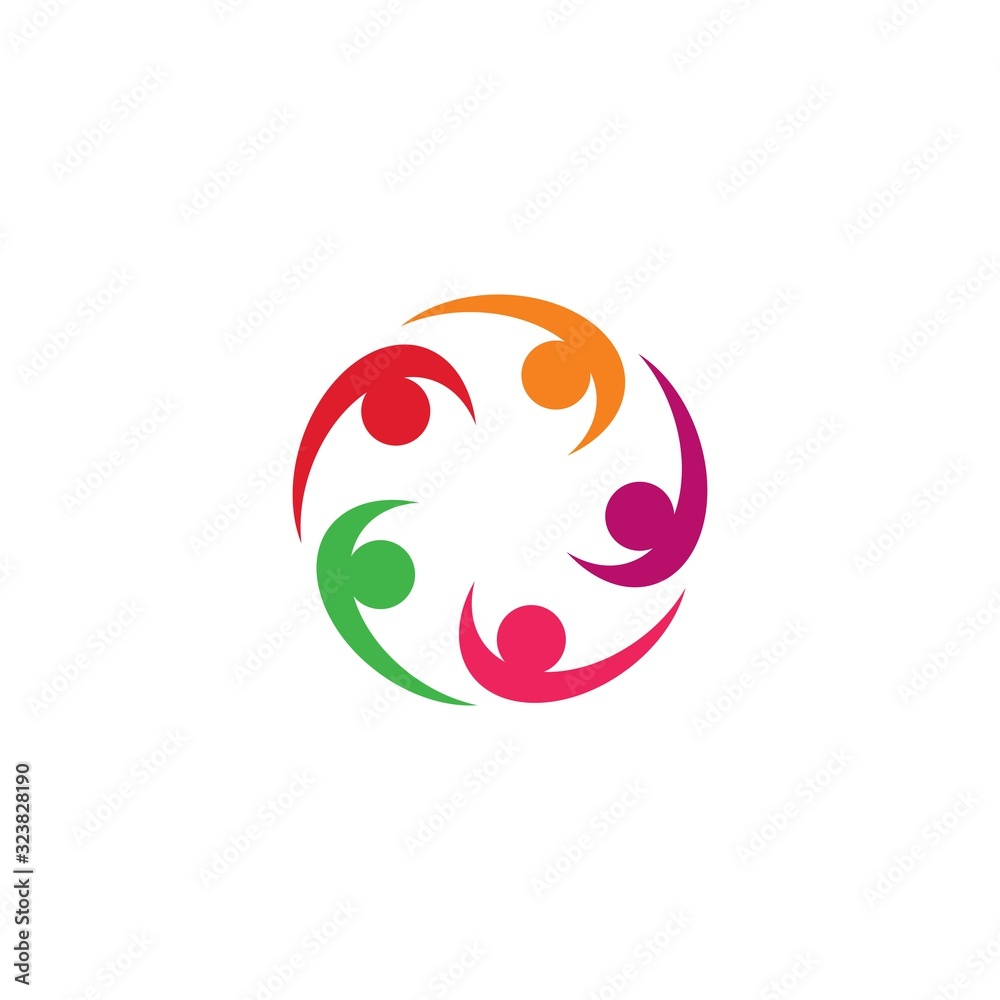 Fototapeta premium teamwork logo template vector icon illustration