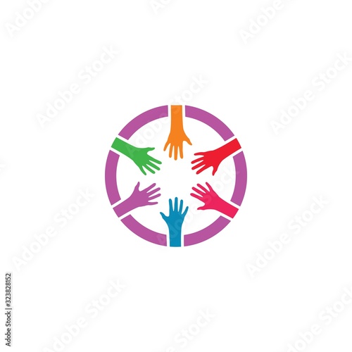 teamwork logo template vector icon illustration