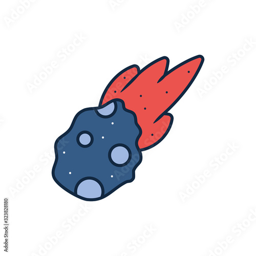 Isolated asteroid line fill style icon vector design