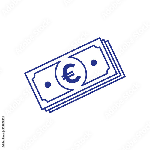 stack of bills euro isolated icon vector illustration design