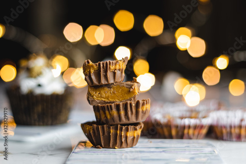Christmas lights with peanut butter cups