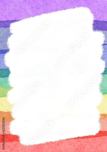 Frame and rainbows painting illustration 